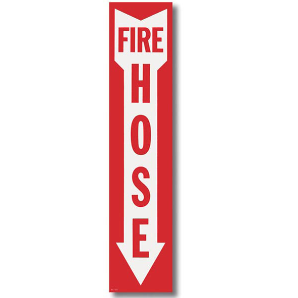 Fire Hose Arrow Sign - Vinyl - 4" x 18" - S106