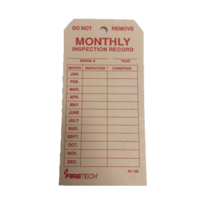 Monthly Inspection Tag - Card Stock 2 5/8" x 5 1/4"