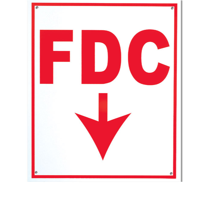 FDC Sign - Aluminum - With Arrow - 12"x10" - W800
