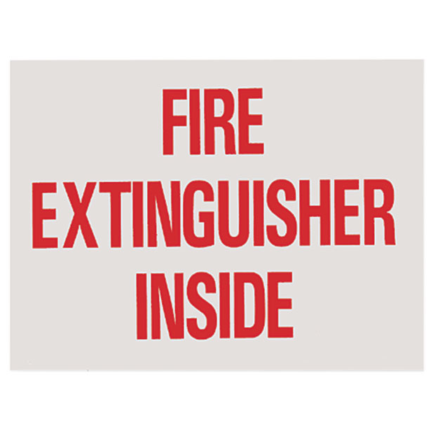 Fire Extinguisher Inside Sign - Vinyl - 4" x 3" - S120