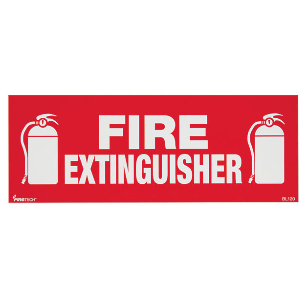 Fire Extinguisher Sign - Vinyl - 12" x 4.5" - S114