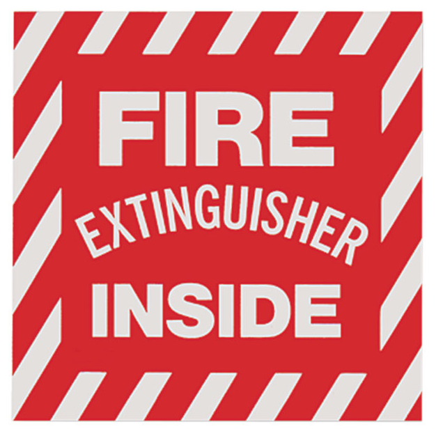 Fire Extinguisher Inside Sign - Vinyl - Available in Multiple Sizes - S119