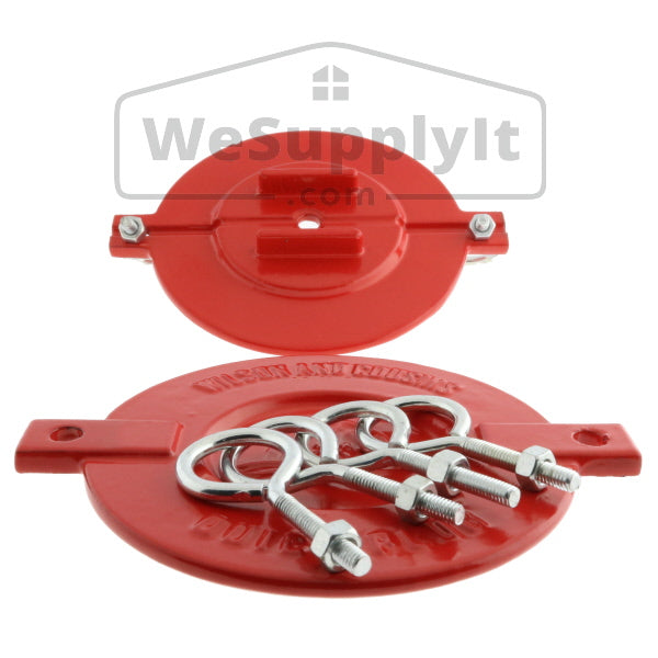 Fire Department Connection FDC Aluminum Break Away Caps  2 1/2" Red (Set of 2) - W346