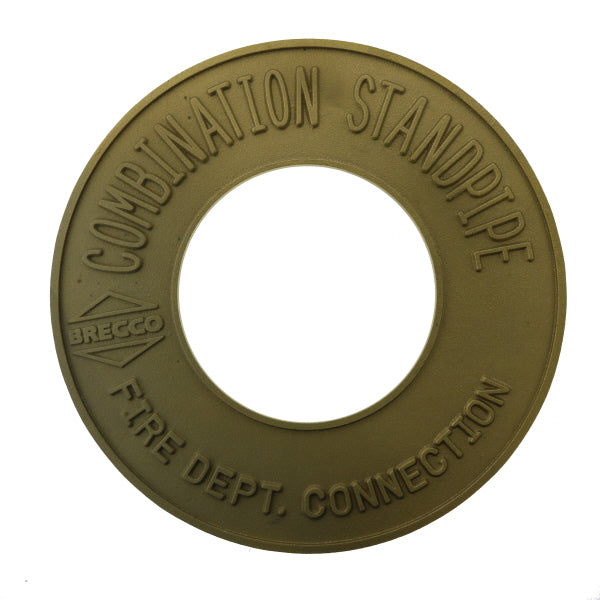 Fire Dept. Connection Combination Standpipe Sign - Brass - 4" IPS - W360