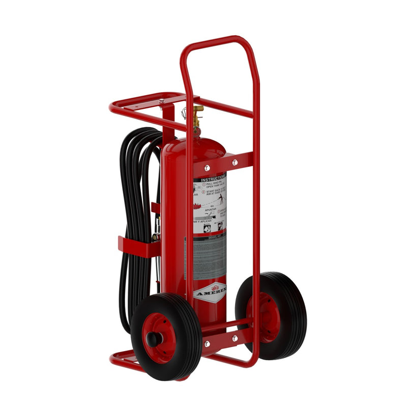 Amerex® 487 Purple K Wheeled Unit Fire Extinguisher, Stored Pressure, 50 Pound, 160BC, 06181 - WeSupplyIt.com
