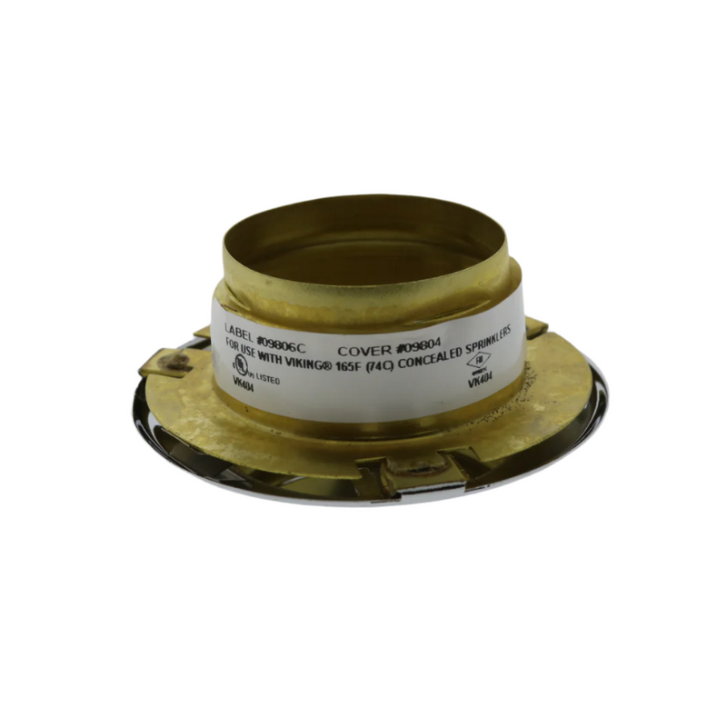 Viking Model B Cover 09804 Label 09806 Mirage Concealed Fire Sprinkler Cover Plate Escutcheon, Brass, 165 Degree, 09804BC - WeSupplyIt.com