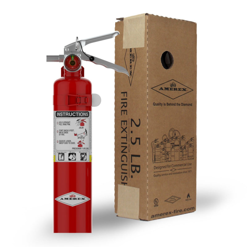 Amerex® B417T ABC Dry Chemical Fire Extinguisher 2.5lb, 1A10BC, With Vehicle Bracket, 15217 - WeSupplyIt.com