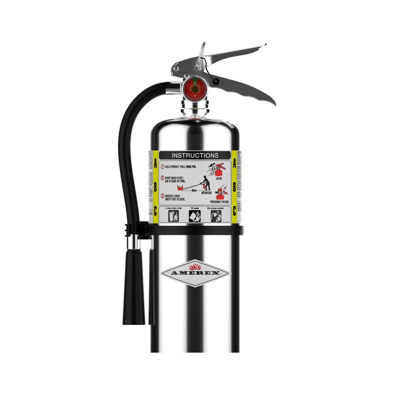 Amerex® B461C ABC Dry Chemical Chrome Fire Extinguisher 6lb, 3A40BC, With Wall Bracket, 15392 - WeSupplyIt.com