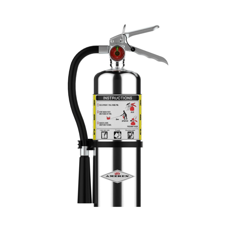 Amerex® B500C ABC Dry Chemical Chrome Fire Extinguisher 5lb, 2A10BC, With Wall Bracket, 15848 - WeSupplyIt.com