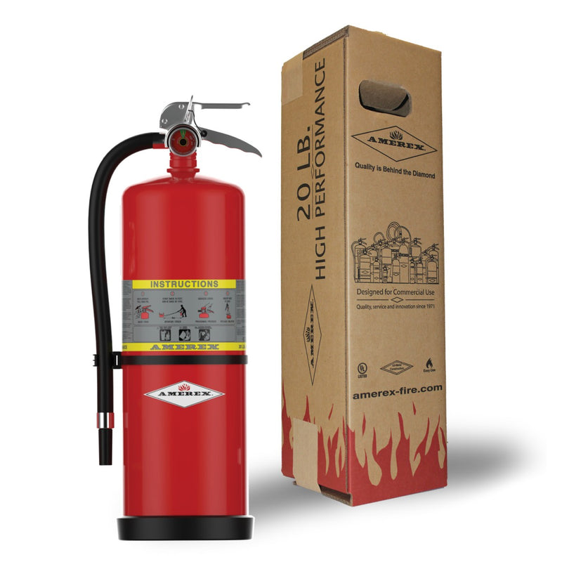 Amerex® 714 Z Series High Performance Compliance Flow ABC Fire Extinguisher, 20 Pound, 10A120BC, With Wall Bracket, 26913 - WeSupplyIt.com