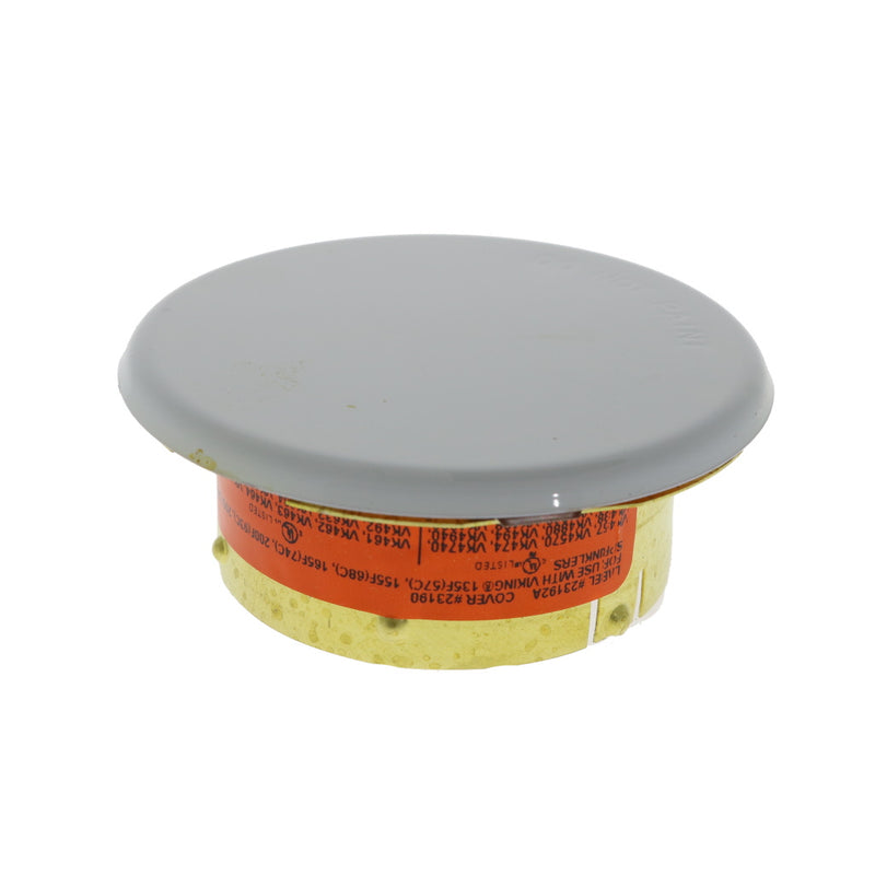 Viking Mirage Cover 23190 Label 23192C Thread On Concealed Fire Sprinkler Cover Plate Escutcheon, Standard 2 3/4" OD, White, 135 Degree Orange Label, 23190MA/W - WeSupplyIt.com