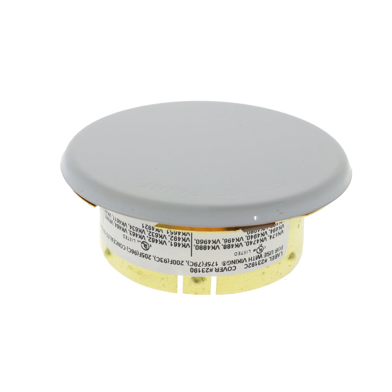 Viking Mirage Cover 23190 Label 23192C Thread On Concealed Fire Sprinkler Cover Plate Escutcheon, Standard 2 3/4" OD, White, 165 Degree White Label, 23190MC/W - WeSupplyIt.com