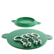 Fire Department Connection FDC Aluminum Break Away Caps  2 1/2" Green (Set of 2) - WeSupplyIt.com