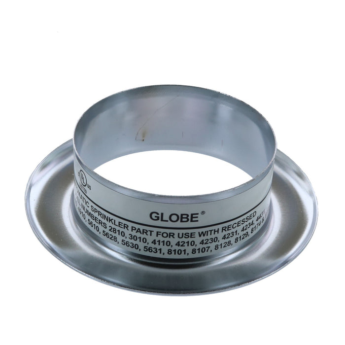 Globe GL Recessed Slip On Fire Sprinkler Escutcheon, 1/2" Adjustment, 3/4" NPT, Chrome 326040 - WeSupplyIt.com