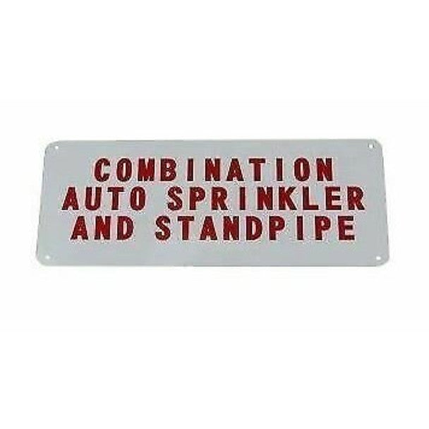 Fire Sprinkler Combo Auto Sprinkler Standpipe Sign, Aluminum, 12" x 6"