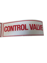Fire Sprinkler Control Valve Sticker Sign Roll, Vinyl, 100 Stickers Per Roll, 6" x 2" - WeSupplyIt.com