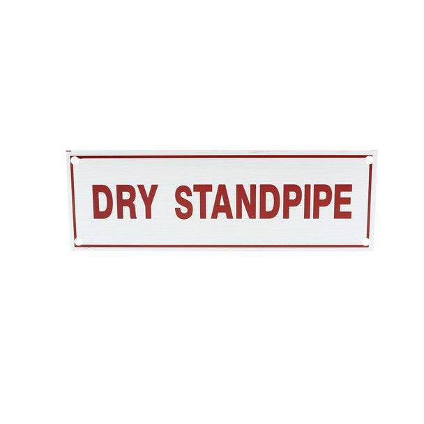 Fire Sprinkler Dry Standpipe Sign, Aluminum, 6" x 2" - WeSupplyIt.com