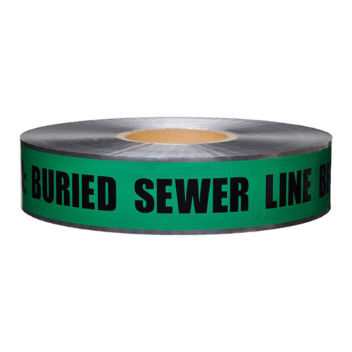 Detectable Warning Tape, Green - Buried Sewer Line, 2" x 1000' - WeSupplyIt.com