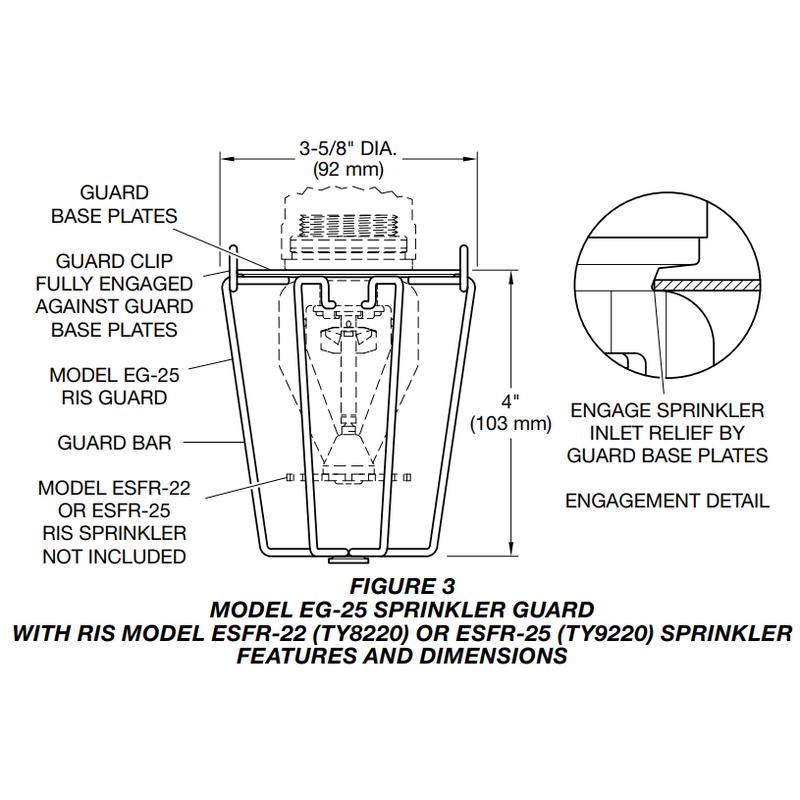 Tyco® Model EG-25 Fire Sprinkler Head Guard, For RIS Threads, Zinc, 56-959-9-025 - WeSupplyIt.com