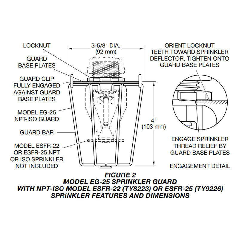 Tyco® Model EG-25 Fire Sprinkler Head Guard, For NPT Threads, Zinc, 56-949-9-025 - WeSupplyIt.com