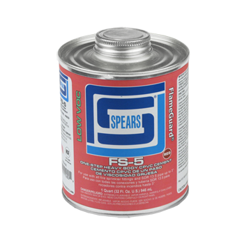 Spears Flameguard® FS-5 CPVC Fire Sprinkler One Step Cement Glue, Quart, FS5-030 - WeSupplyIt.com