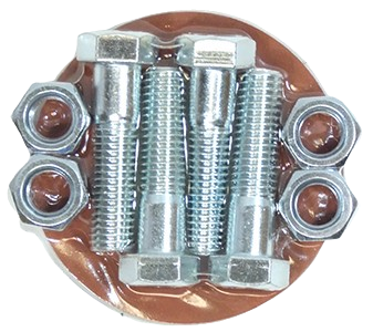 Flange Pack Kit With 150lb Full Faced Red Rubber Ring Gasket, Zinc Plated Nuts and Bolts, 3" Kit (4) Bolts - WeSupplyIt.com