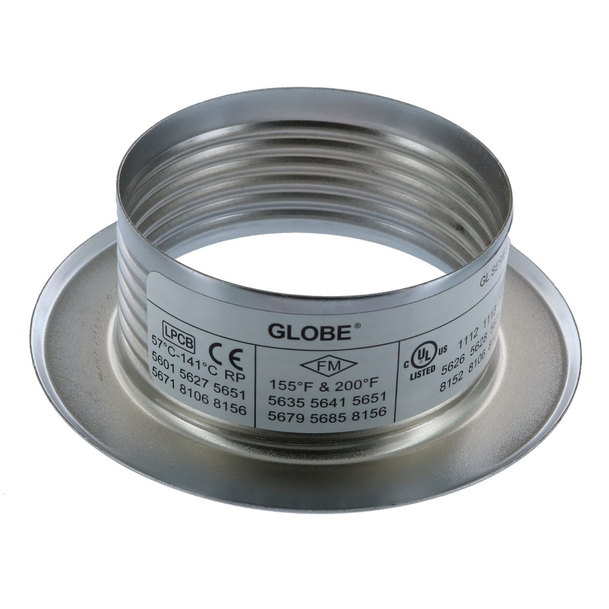 Globe Recessed Threaded Fire Sprinkler Escutcheon, 3/4