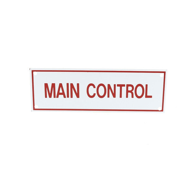 Fire Sprinkler Main Control Sign, Aluminum, 6" x 2"