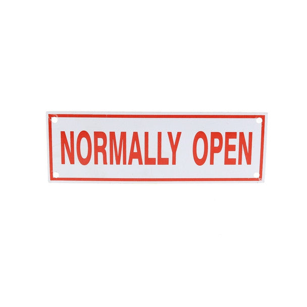 Fire Sprinkler Normally Open Sign, Aluminum, 6" x 2" - WeSupplyIt.com
