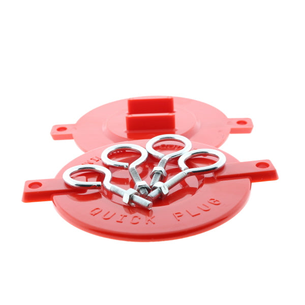 Fire Department Connection, FDC, Aluminum Break Away Caps, 2 1/2", Red, (Set of 2) - WeSupplyIt.com