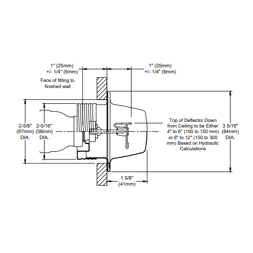 RASCO/Reliable® RA3333, Model F1RES 58 LL CCP, Low Lead, Residential, Concealed Pendent, 5.8K, QR, 1/2" NPT, Brass, 155 Degree, 58CCP1LL, CM151731P9, Fire Sprinkler Head - WeSupplyIt.com