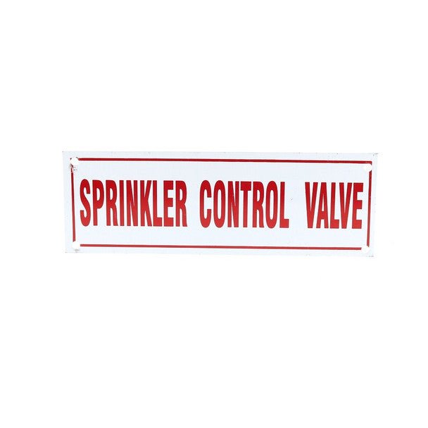 Fire Sprinkler Control Valve Sign, Aluminum, 6" x 2"