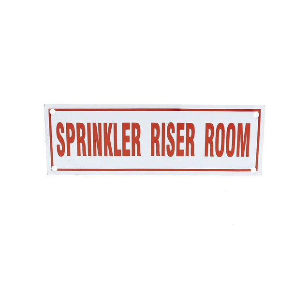 Fire Sprinkler Riser Room Sign, Aluminum, 6" x 2" - WeSupplyIt.com