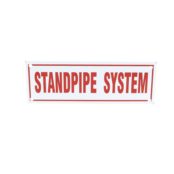 Fire Sprinkler Standpipe System Sign, Aluminum, 6" x 2"