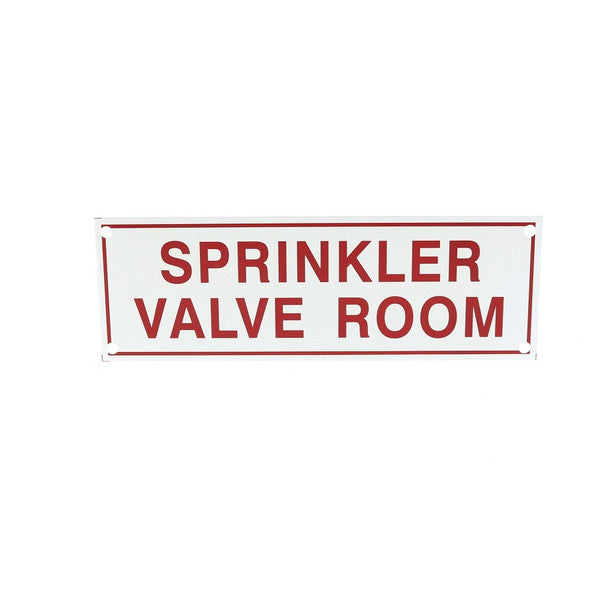 Fire Sprinkler Valve Room Sign, Aluminum, 6" x 2" - WeSupplyIt.com