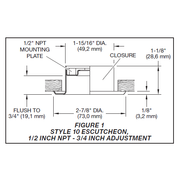 Tyco Style 10 Recessed Fire Sprinkler Escutcheon,  1/2" NPT, Stainless Steel White, 56-701-0-010 - WeSupplyIt.com