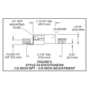 Tyco Style 50 Recessed Fire Sprinkler Escutcheon 1/2" NPT, Stainless Steel White, 56-711-0-010 - WeSupplyIt.com