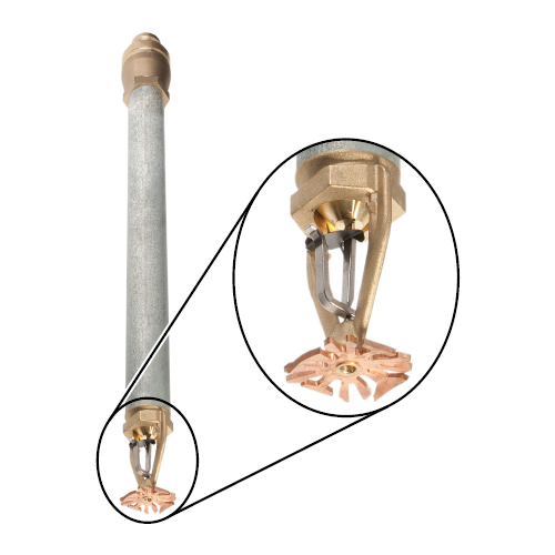 Tyco® TY7229, Model ESFR-17, 16.8k, Dry Sprinkler Pendent, QR, Storage, Early Suppression, 1 1/4” NPT with 2” Grooved Connection, Brass, 165 Degree, 23” Length, 61-441-1-230, Fire Sprinkler Head - WeSupplyIt.com
