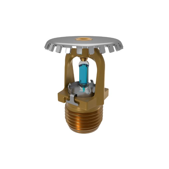 Viking® VK1001, XT1 High Pressure 250 PSI, 5.6K, Standard, Upright, SR, 1/2" NPT, Brass, 286 Degree 23867AG Fire Sprinkler Head - WeSupplyIt.com