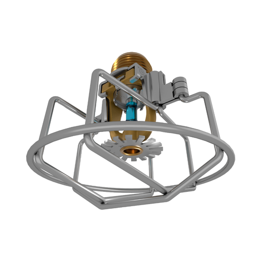 Viking® VK1021, XT1, Intermediate Level/In-Rack, Preassembled w/ Guard, 5.6K, Pendent, SR, 1/2" NPT, Brass, 286 Degree 23868AGG Fire Sprinkler Head - WeSupplyIt.com