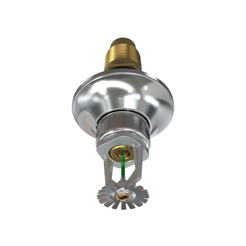Viking® VK176, Standard, Dry Sprinkler, 5.6K, Standard Adjustable, Pendent, QR, 1” NPT, Chrome, 200 Degree, 24” Length, 08383UFE24 Fire Sprinkler Head - WeSupplyIt.com