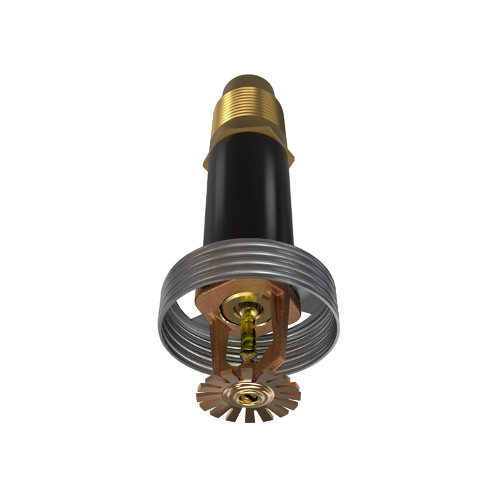 Viking® VK190, Standard, Dry Sprinkler, 5.6K, Domed Concealed Pendent, SR, 1” NPT, Brass, 175 Degree, 18” Length, 12421UAD18 Fire Sprinkler Head - WeSupplyIt.com