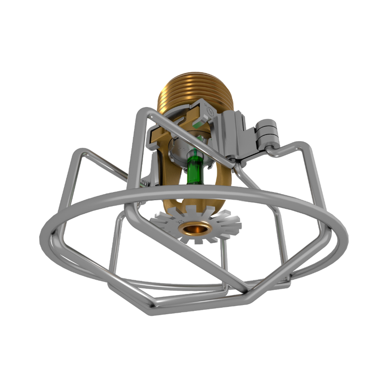Viking® VK2021, XT1, Intermediate Level/In-Rack, Preassembled w/ Guard, 8.0K, Pendent, SR, 3/4" NPT, Brass, 200 Degree 23876AEG Fire Sprinkler Head - WeSupplyIt.com