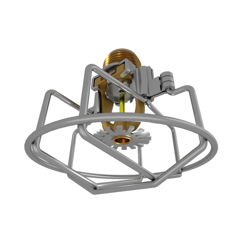 Viking® VK3021, XT1, Intermediate Level/In-Rack, Preassembled w/ Guard, 5.6K, Pendent, QR, 1/2" NPT, Brass, 175 Degree 23870ADG Fire Sprinkler Head - WeSupplyIt.com