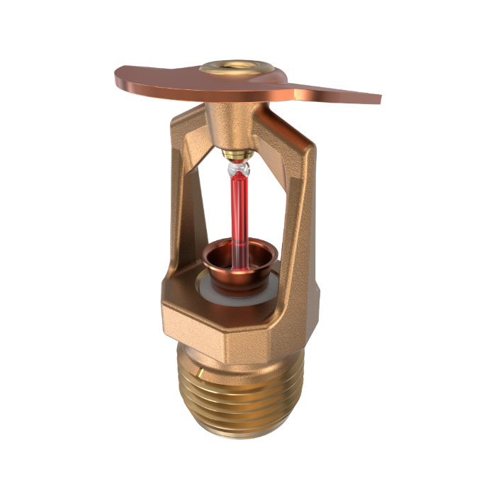 Viking® VK306, Model M, 5.6K, Standard, Vertical Sidewall, QR, 1/2" NPT, Brass, 155 Degree 12983AB Fire Sprinkler Head