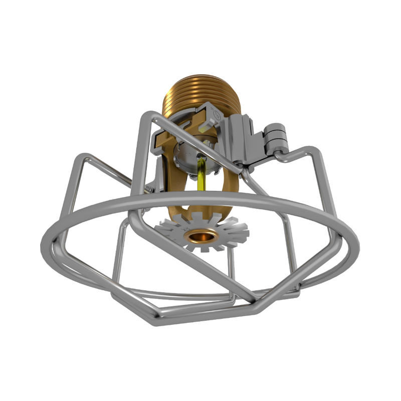 Viking® VK3521, XT1, Intermediate Level/In-Rack, Preassembled w/ Guard, 8.0K, Pendent, QR, 3/4" NPT, Brass, 175 Degree 23878ADG Fire Sprinkler Head - WeSupplyIt.com