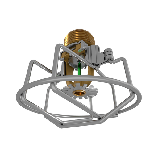 Viking® VK3521, XT1, Intermediate Level/In-Rack, Preassembled w/ Guard, 8.0K, Pendent, QR, 3/4" NPT, Brass, 200 Degree 23878AEG Fire Sprinkler Head - WeSupplyIt.com