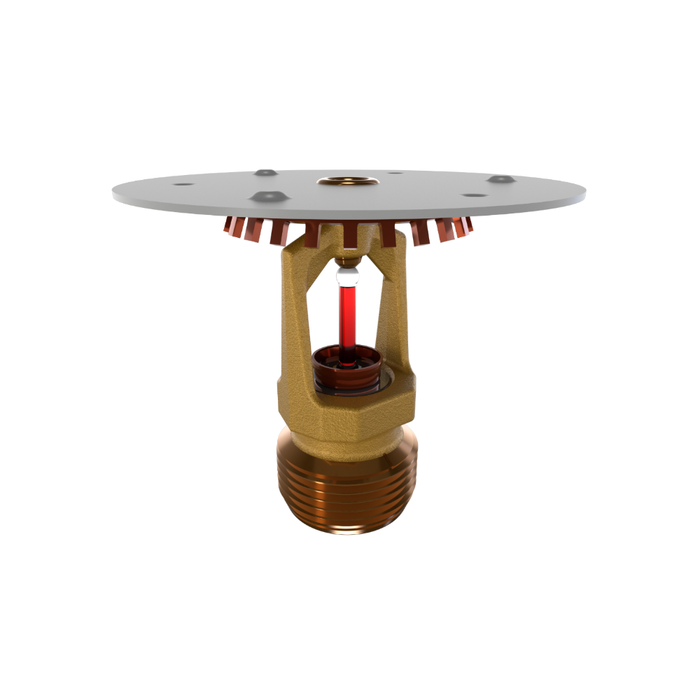 Viking® VK566, Microfast Model M, Intermediate Level/In-Rack, Preassembled w/ Shield, 8.0K, Upright, QR, 3/4" NPT, Brass, 155 Degree 18257ABU Fire Sprinkler Head - WeSupplyIt.com