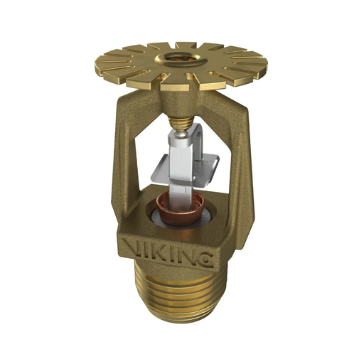 Viking® VK901, COIN, Microfast, Combustible Interstitial, 4.2K, Fusible Link, Upright, QR, 1/2" NPT, Brass, 205 Degree 12676AE Fire Sprinkler Head - WeSupplyIt.com