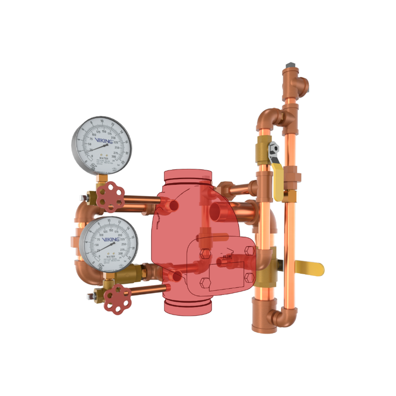 Viking® 11428 Model J-1 Alarm Check Valve, Vertical, Trim Only, Brass, For 3" Valve - WeSupplyIt.com